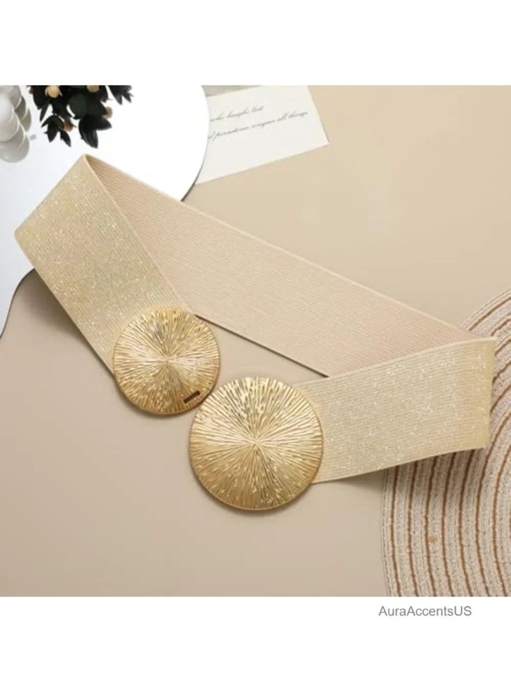 Wide Elastic Belt for Dresses Stretchy Waist Cinch Belts with Buckle